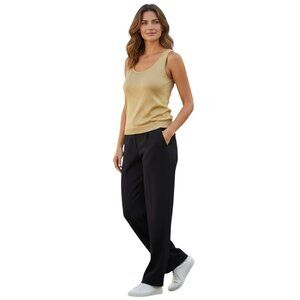 St. John BASICS Black Knit Pull-On Pants Size 6 Classic Comfort Workwear